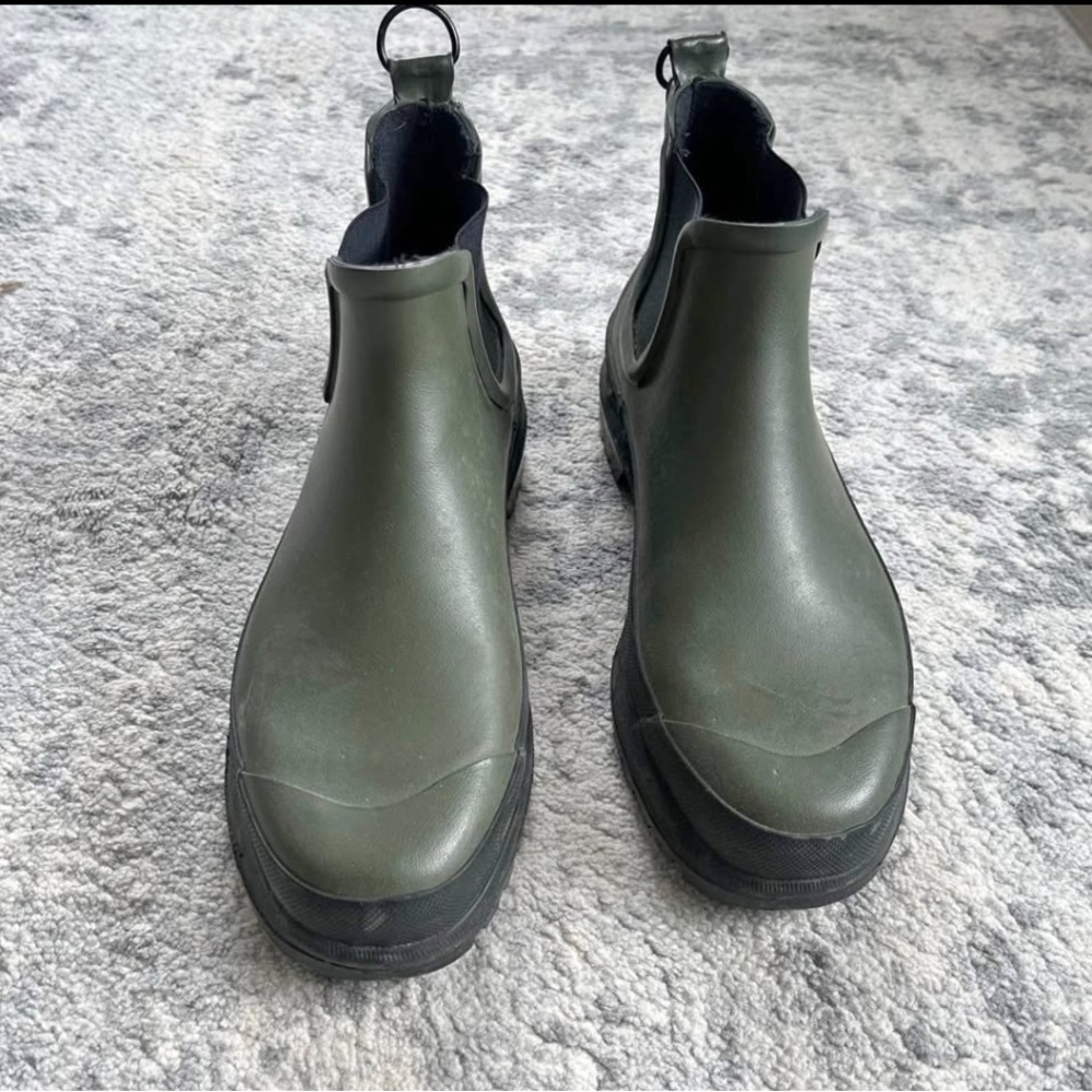 Men's Green Chelsea Rain Boots, Stutterheim, US7.5